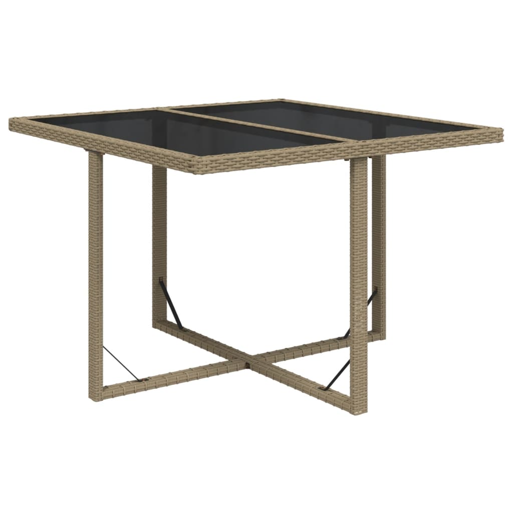 vidaXL Vrtni stol bež 109 x 107 x 74 cm od poliratana i stakla