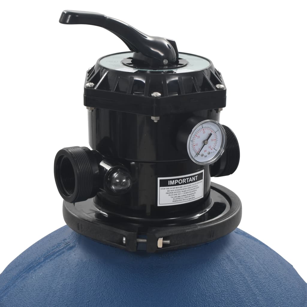 vidaXL Pješčani filtar za bazen s ventilom sa 6 položaja plavi 560 mm