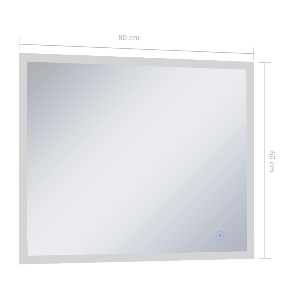 vidaXL Kupaonsko LED zidno ogledalo sa senzorom na dodir 80 x 60 cm