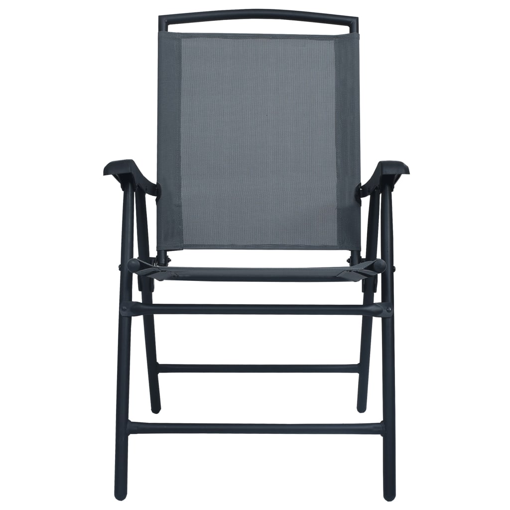 vidaXL Sklopive vrtne stolice od tekstilena 2 kom sive