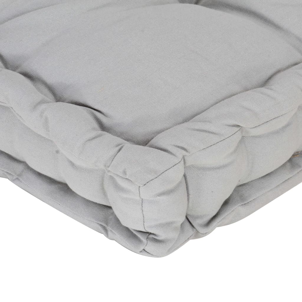 vidaXL Paletni podni jastuk pamučni 120 x 80 x 10 cm sivi