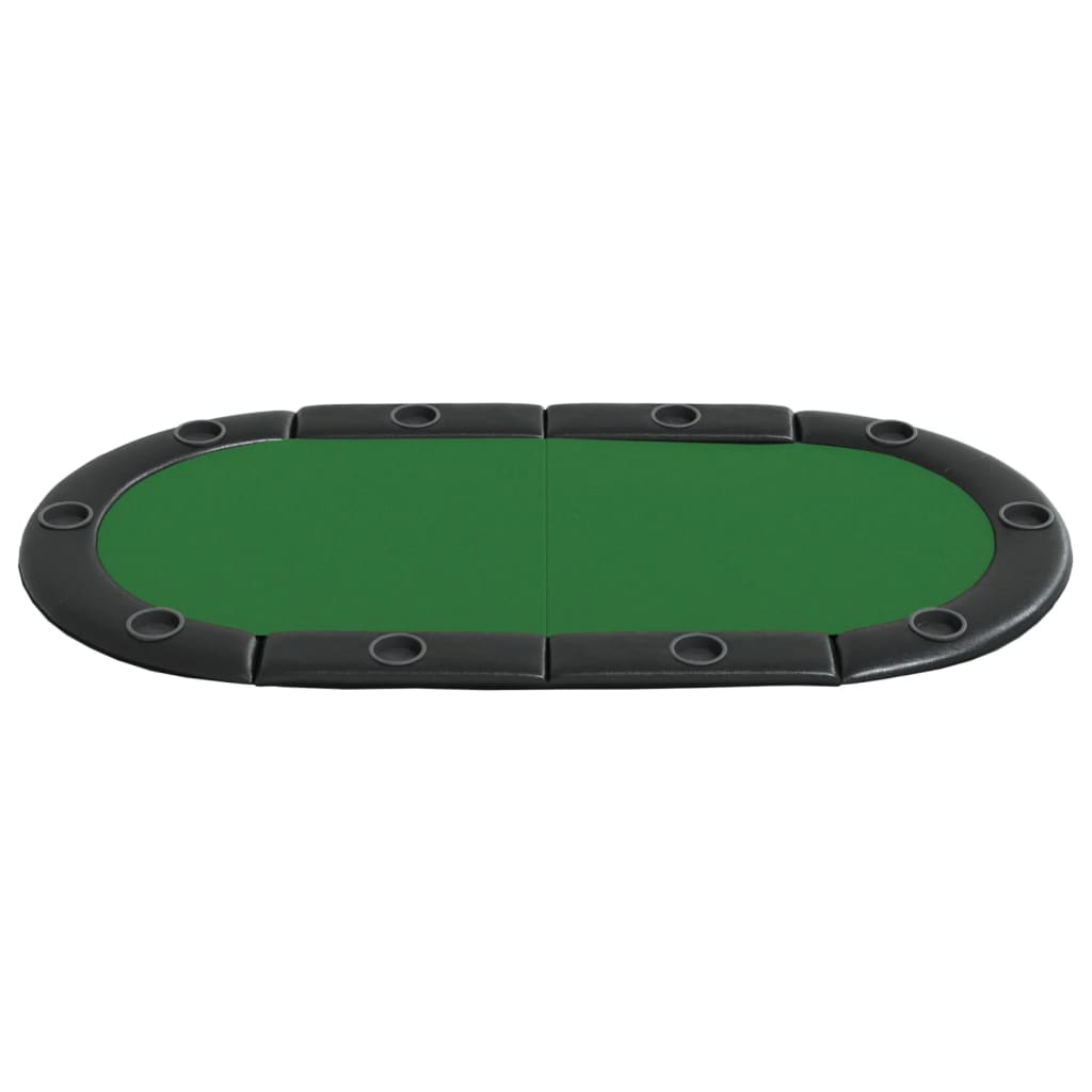 vidaXL Sklopiva stolna ploča za poker za 10 igrača zelena 208x106x3 cm