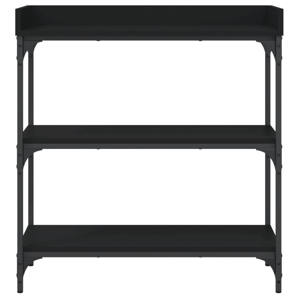vidaXL Konzolni stol s policama crni 75 x 30 x 80 cm
