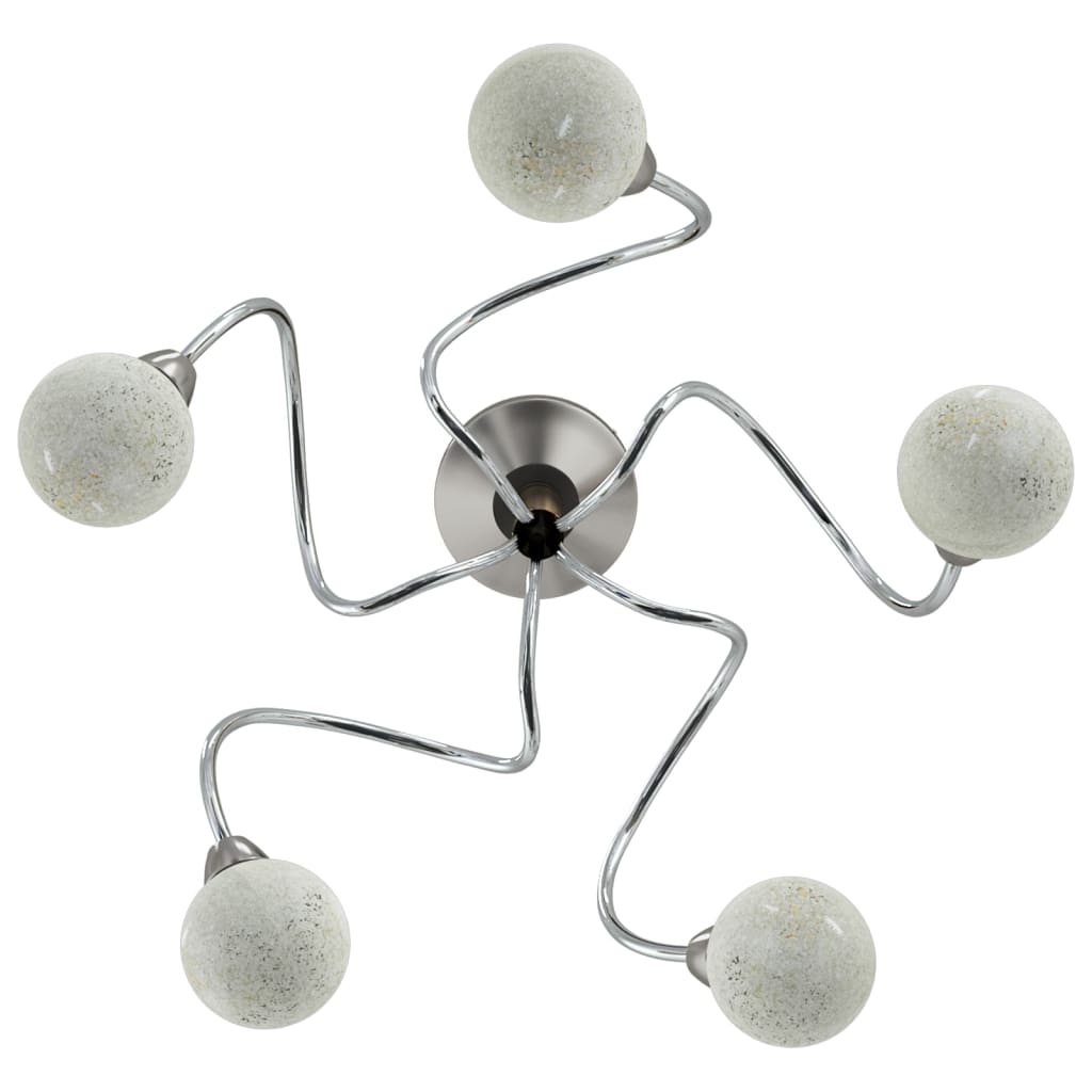 vidaXL Stropna lampa s okruglim staklenim sjenilima 5 G9 LED svjetala