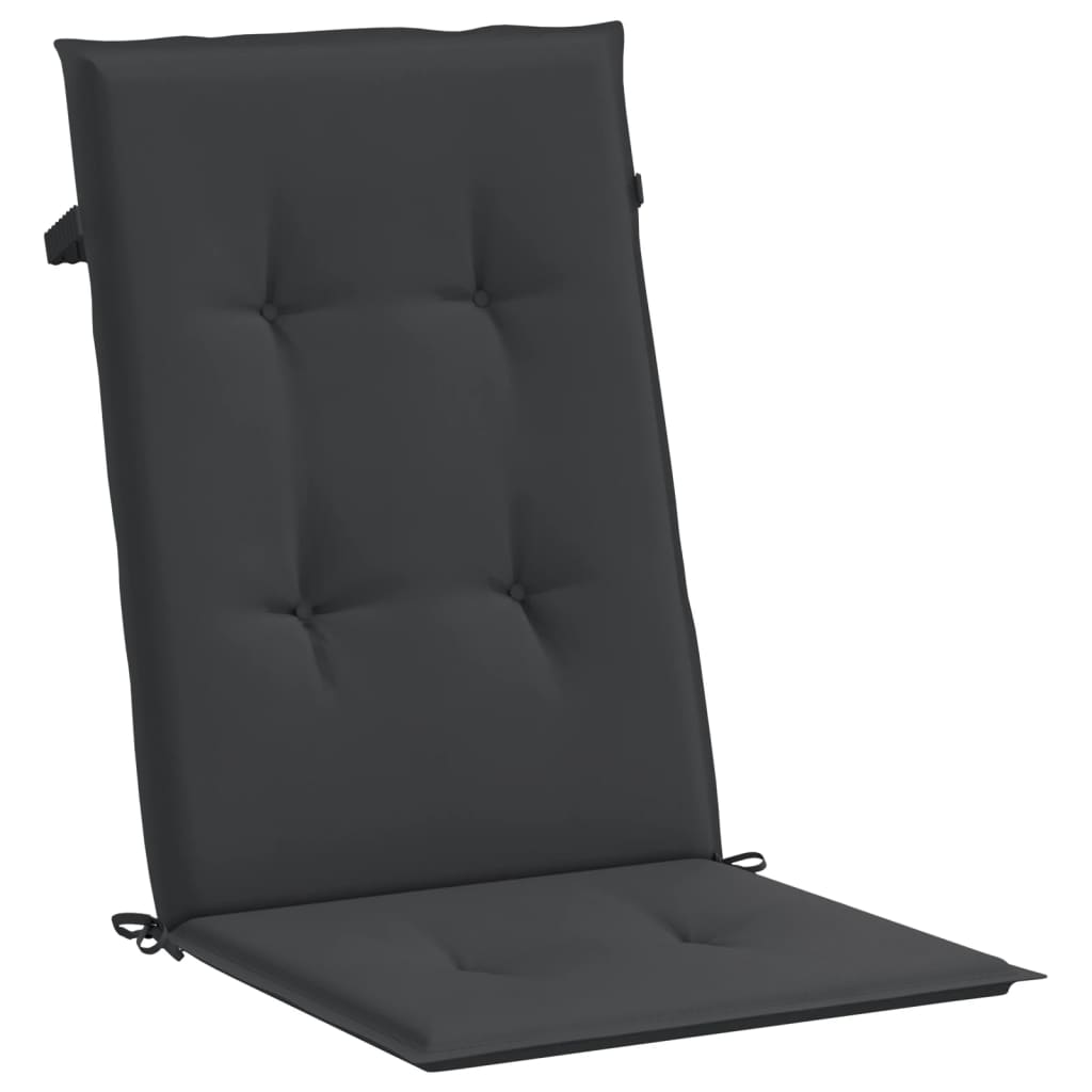 vidaXL Jastuci za vrtne stolice 2 kom crni 120 x 50 x 3 cm od tkanine