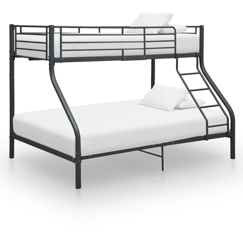 vidaXL Okvir za krevet na kat crni metalni 140 x 200 / 90 x 200 cm