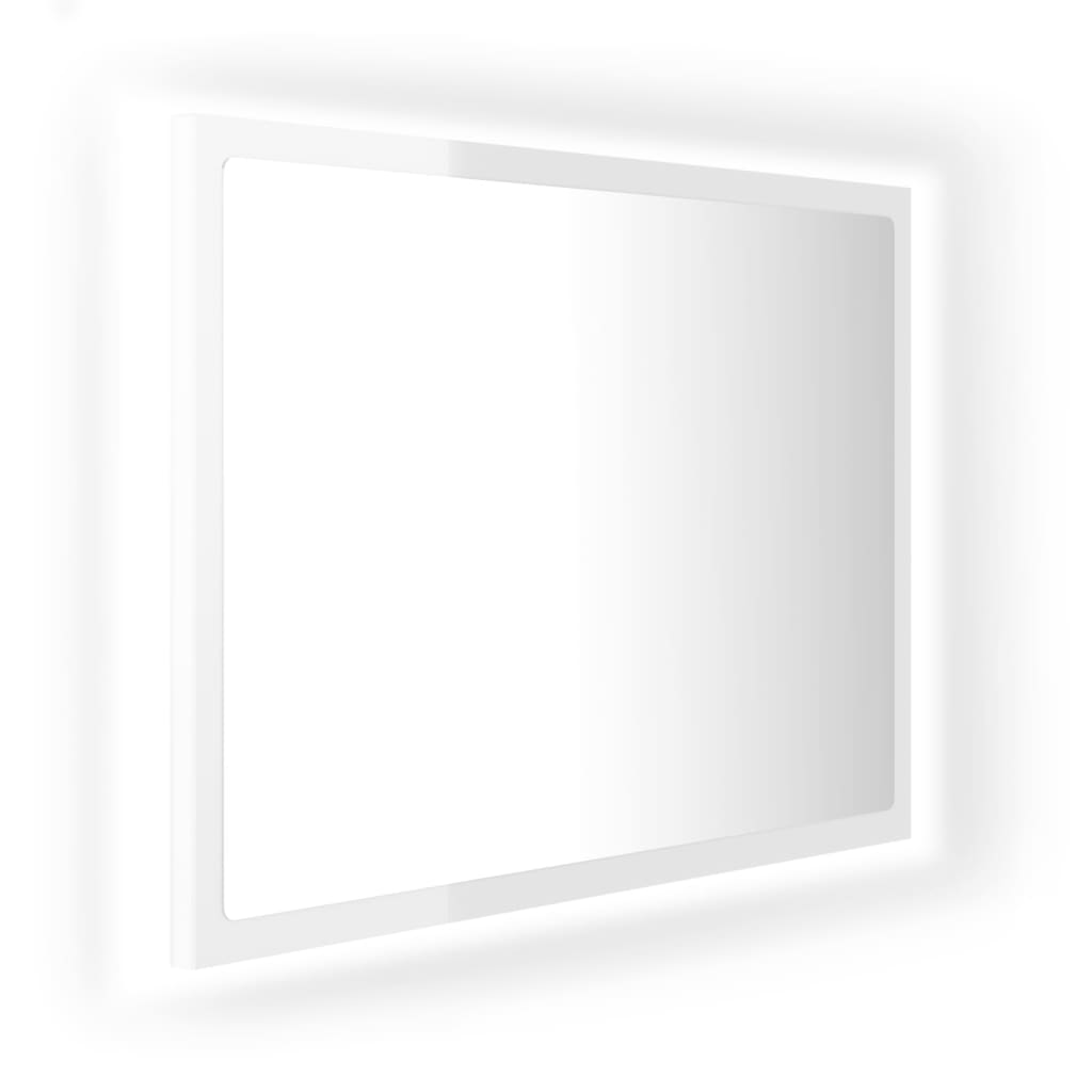 vidaXL LED kupaonsko ogledalo visoki sjaj bijelo 60x8,5x37 cm akrilno