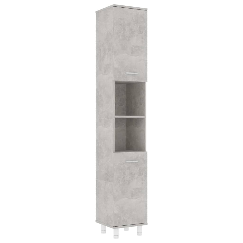 vidaXL 4-dijelni set kupaonskog namještaja od iverice siva boja betona