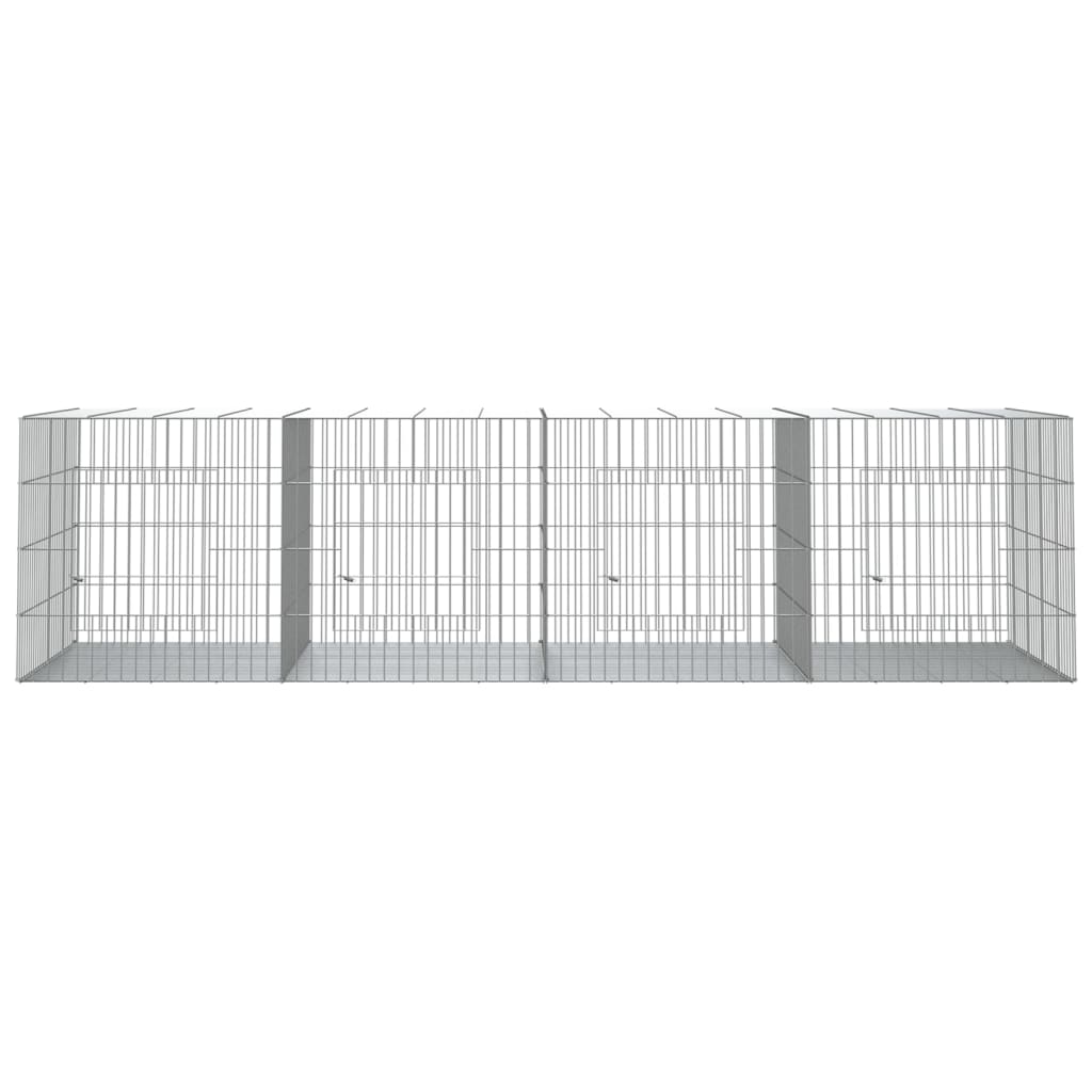 vidaXL Kavez za zečeve sa 4 panela 217x79x54 cm od pocinčanog željeza