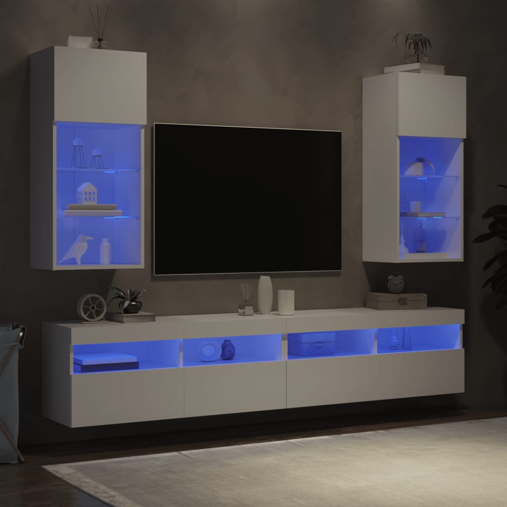 vidaXL TV ormarići s LED svjetlima 2 kom bijeli 40,5 x 30 x 90 cm