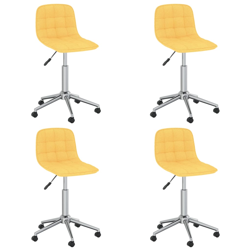 vidaXL Okretne blagovaonske stolice 4 kom žute od tkanine