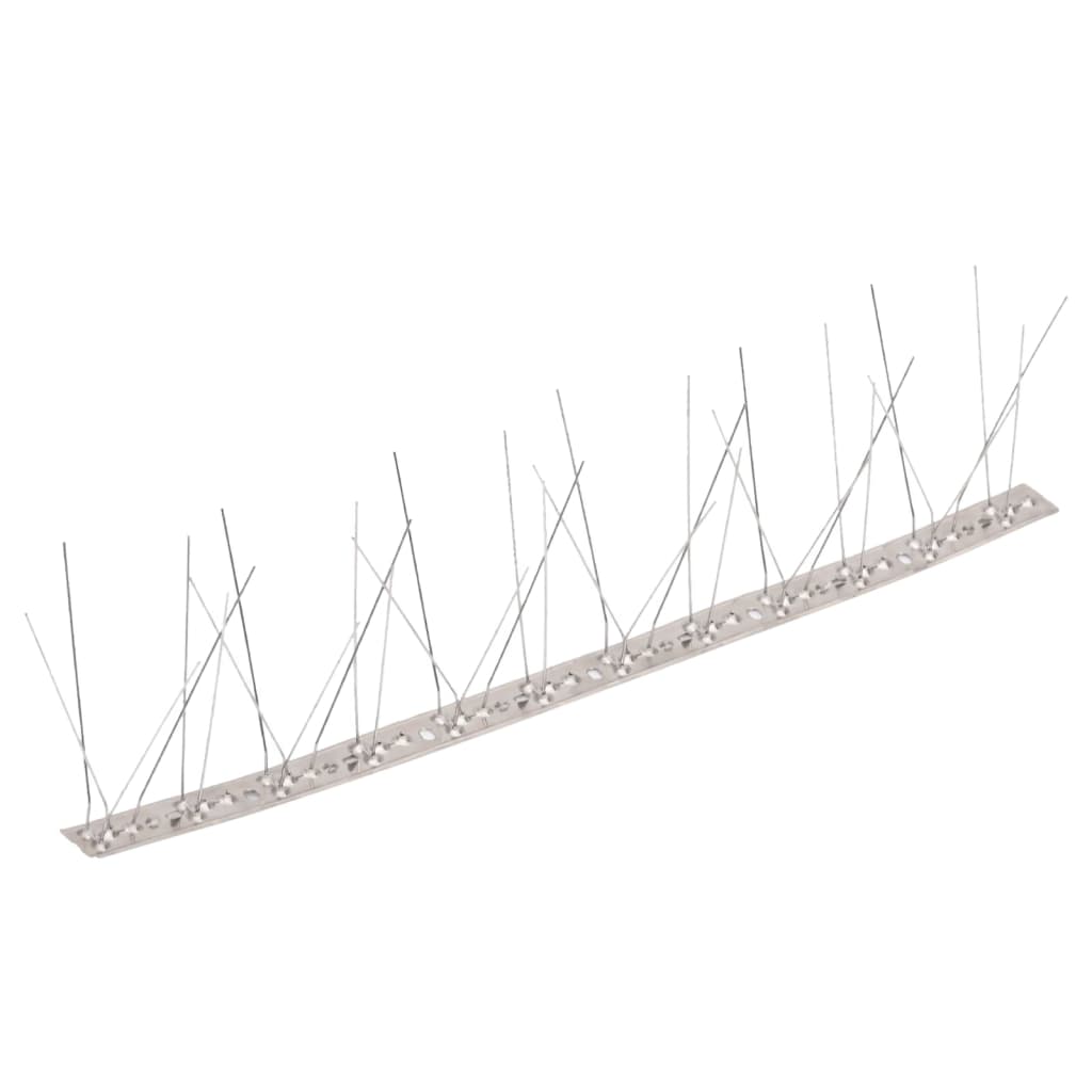 vidaXL 20-dijelni set šiljaka za zaštitu od ptica 5 redova 10 m čelik