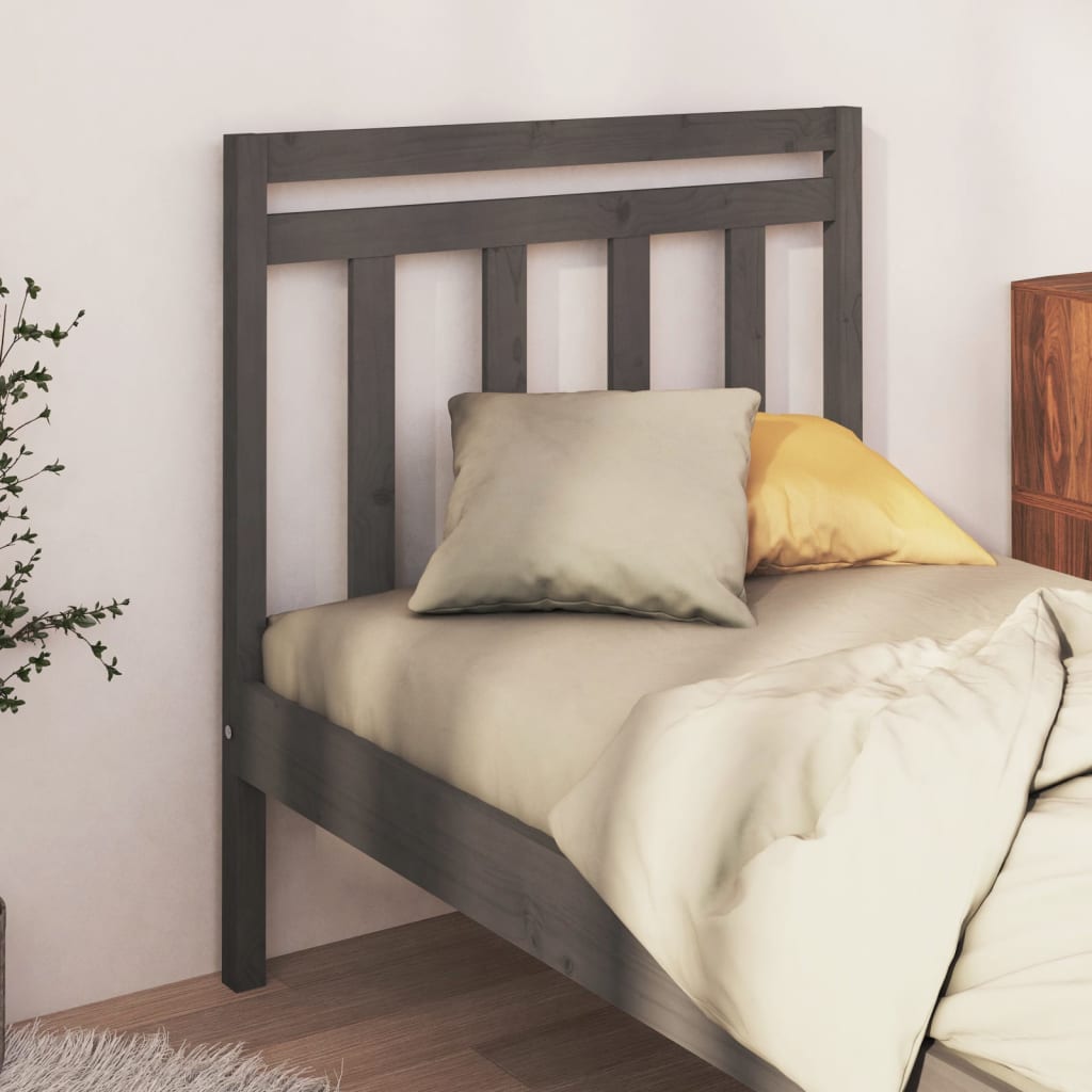 vidaXL Uzglavlje za krevet sivo 106 x 4 x 100 cm od masivne borovine
