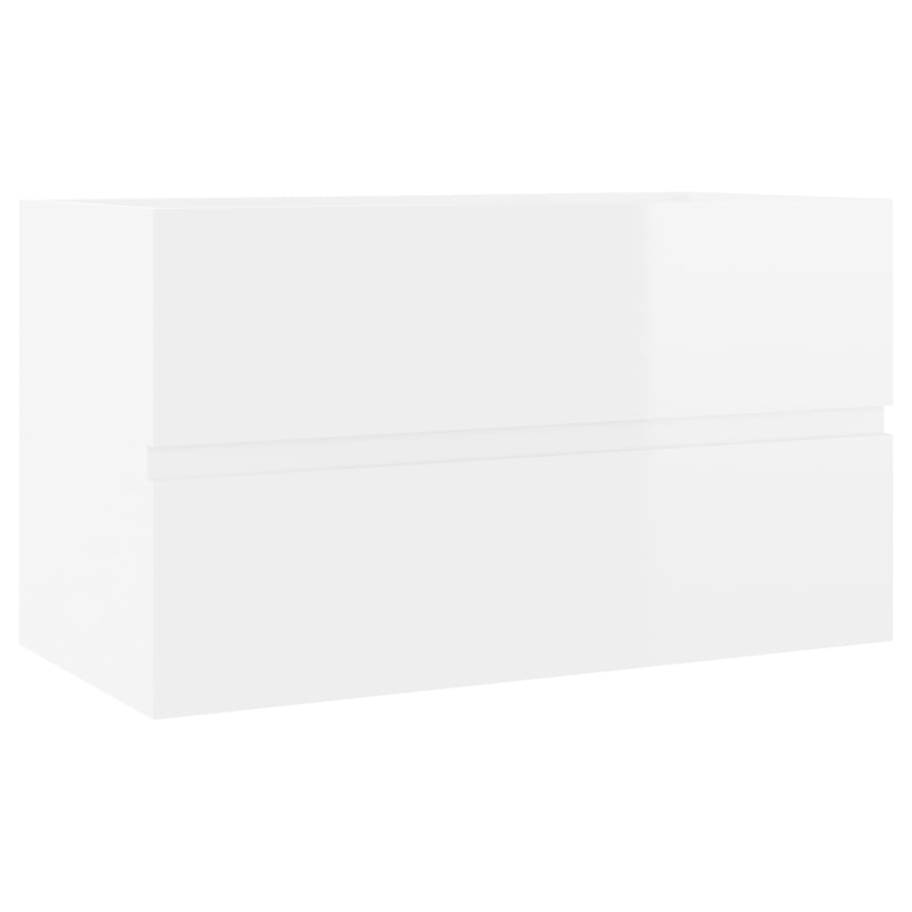 vidaXL Ormarić za umivaonik visoki sjaj bijeli 80x38,5x45 cm drveni