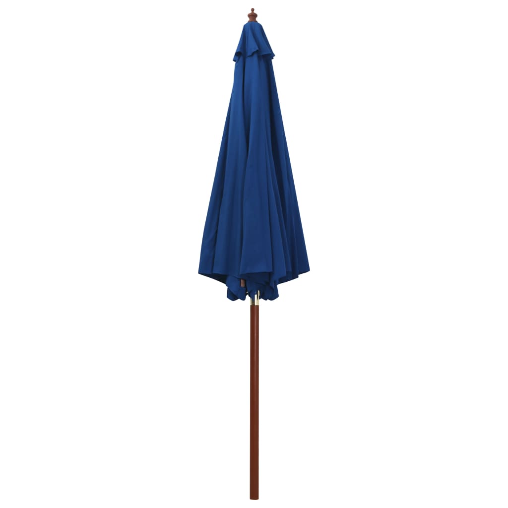vidaXL Suncobran s drvenom šipkom 300 x 258 cm plavi