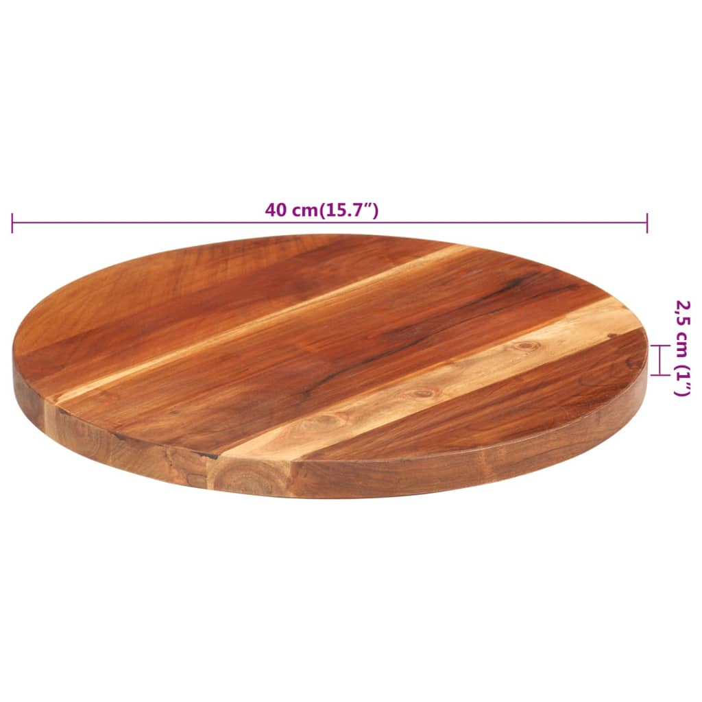 vidaXL Stolna ploča od masivnog drva bagrema okrugla 25 - 27 mm 40 cm