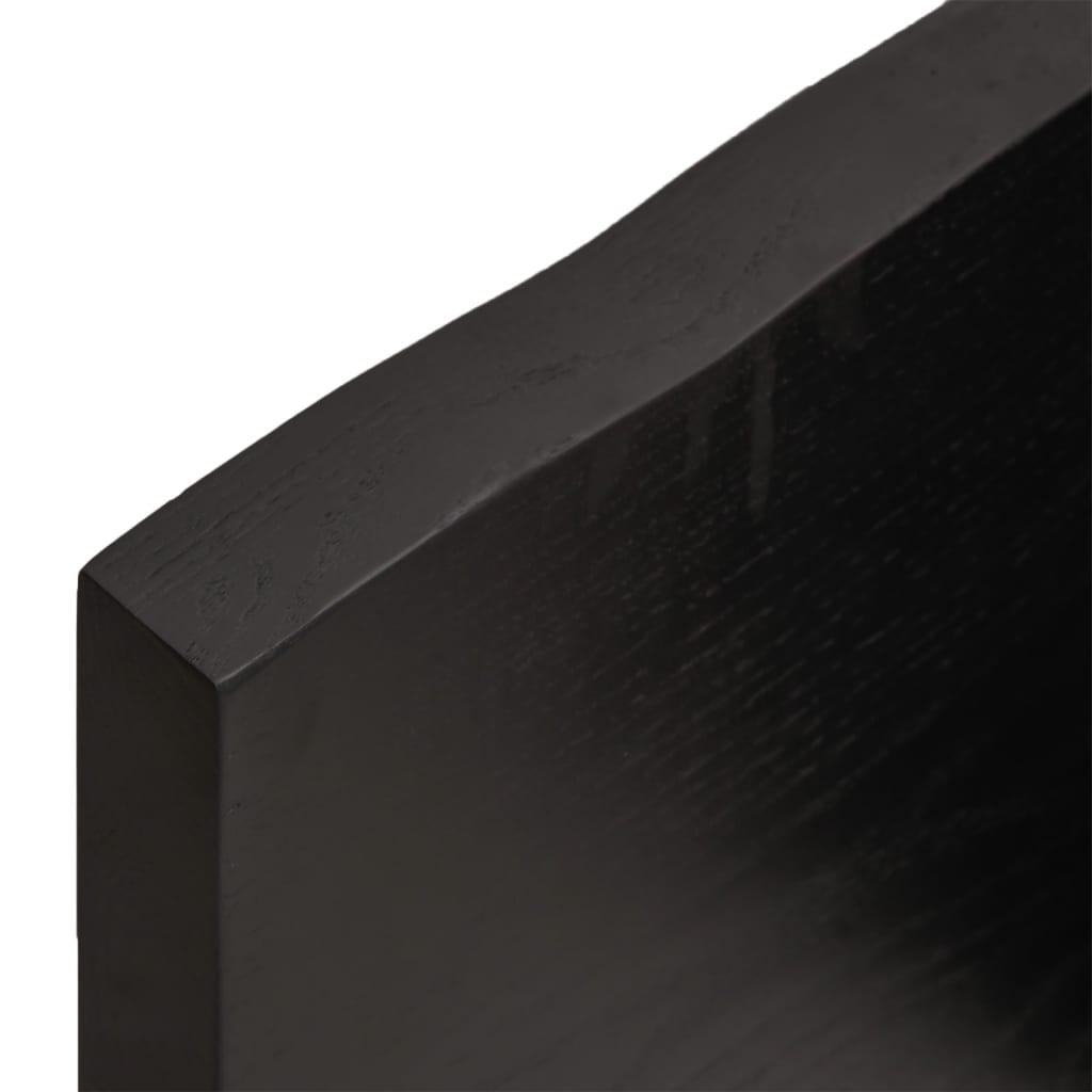 vidaXL Stolna ploča tamnosmeđa 180x60x(2-4) cm obrađena hrastovina