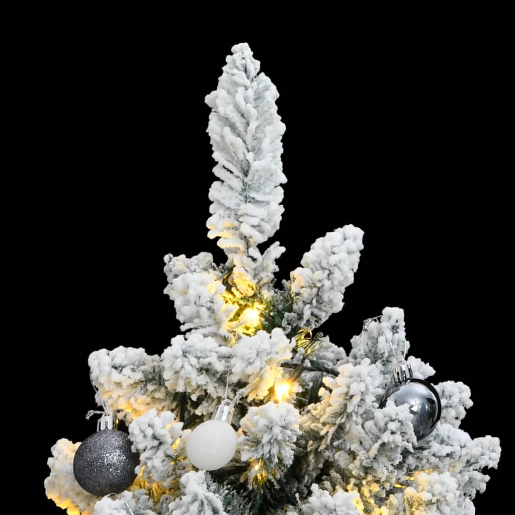 vidaXL Umjetno božićno drvce 150 LED sa šarkama i kuglicama 120 cm