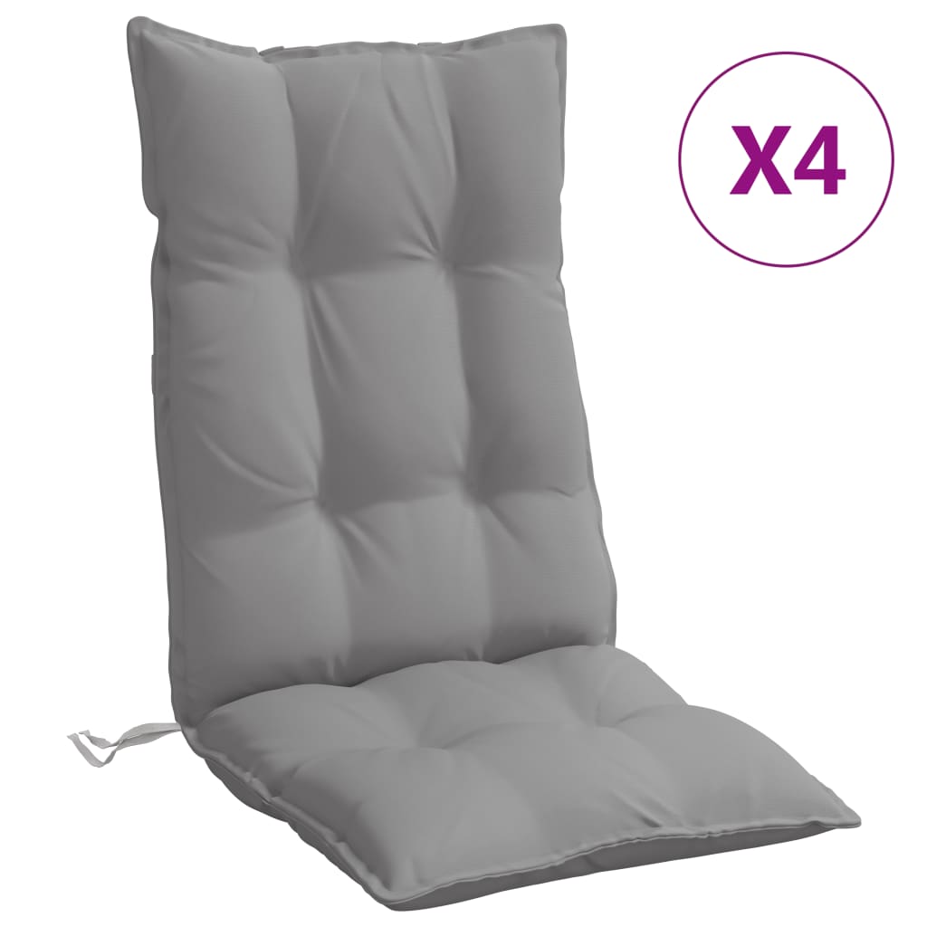 vidaXL Jastuci za stolicu s visokim naslonom 4 kom sivi tkanina Oxford