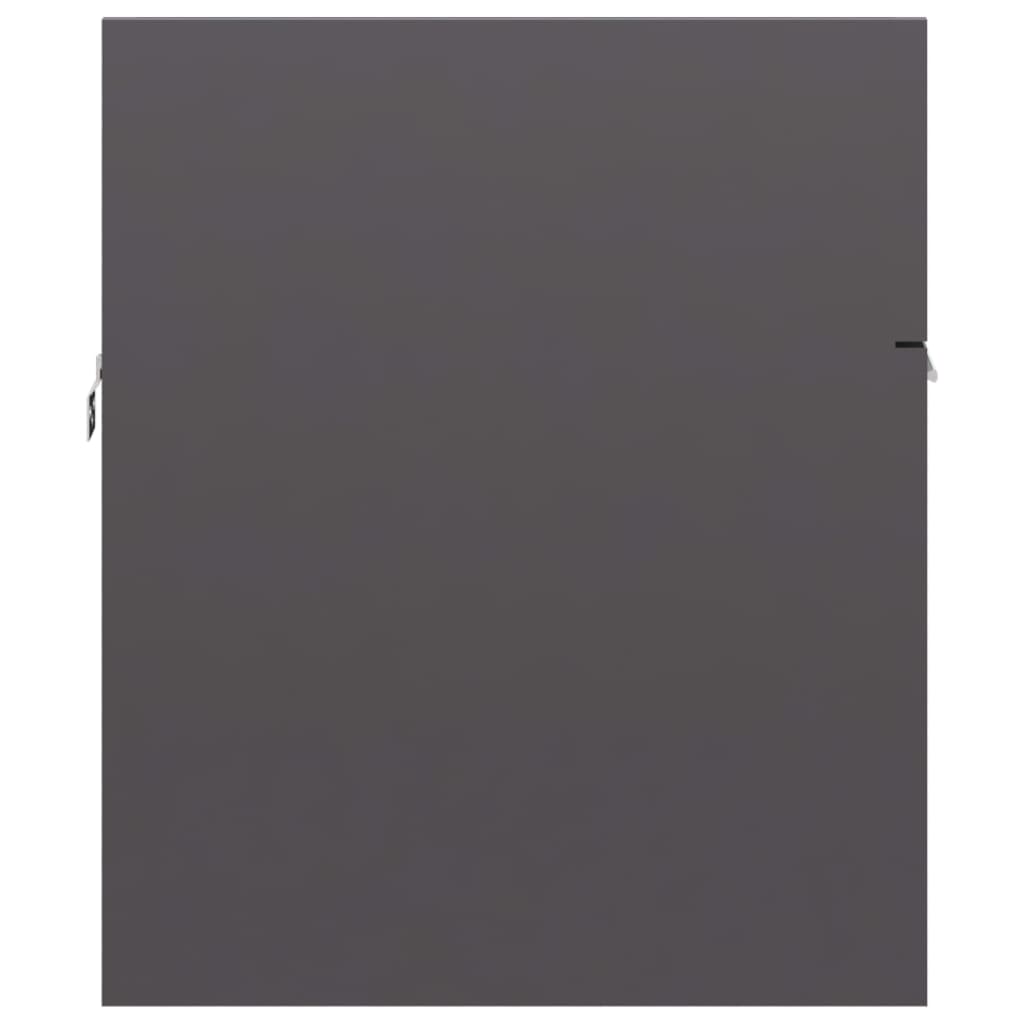 vidaXL Ormarić za umivaonik visoki sjaj sivi 90 x 38,5 x 46 cm drveni
