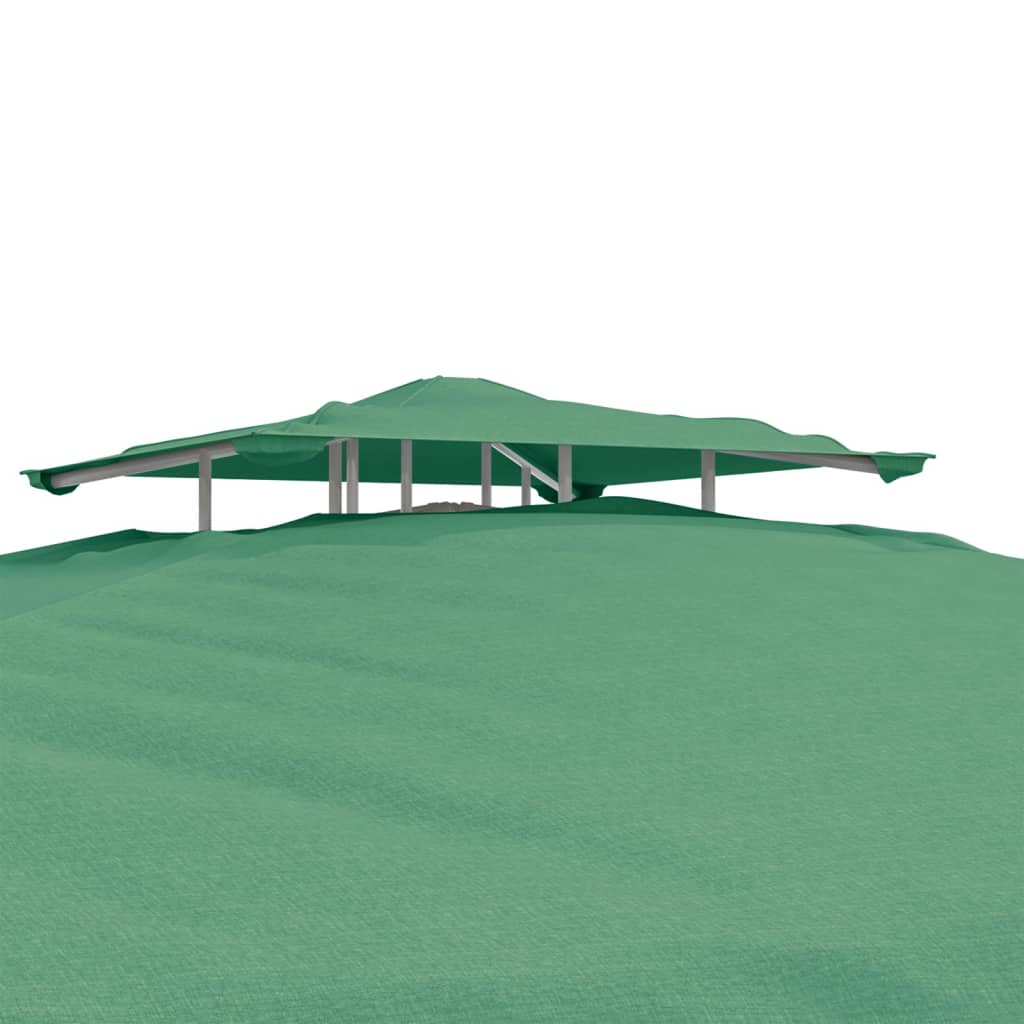 vidaXL Sjenica s dvostrukim krovom zelena 3 x 3 x 2,68 m od tkanine