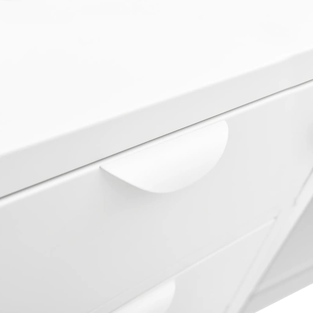 vidaXL Komoda bijela 105 x 35 x 70 cm od čelika i kaljenog stakla