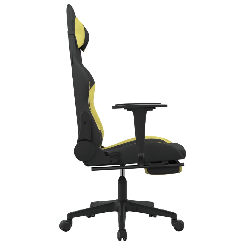 vidaXL Igraća stolica tkanine s osloncem za noge crno-zelena