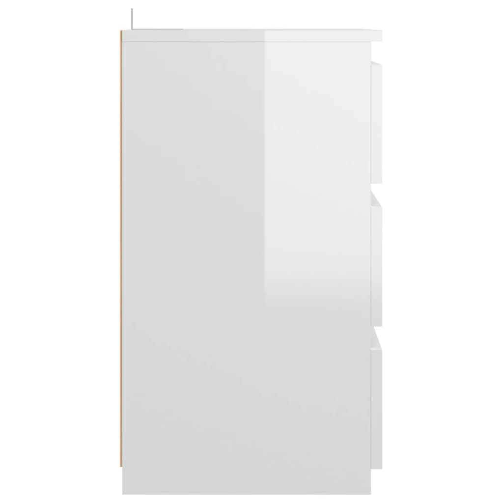 vidaXL Noćni ormarić sjajni bijeli 40x35x62,5 cm od konstruiranog drva