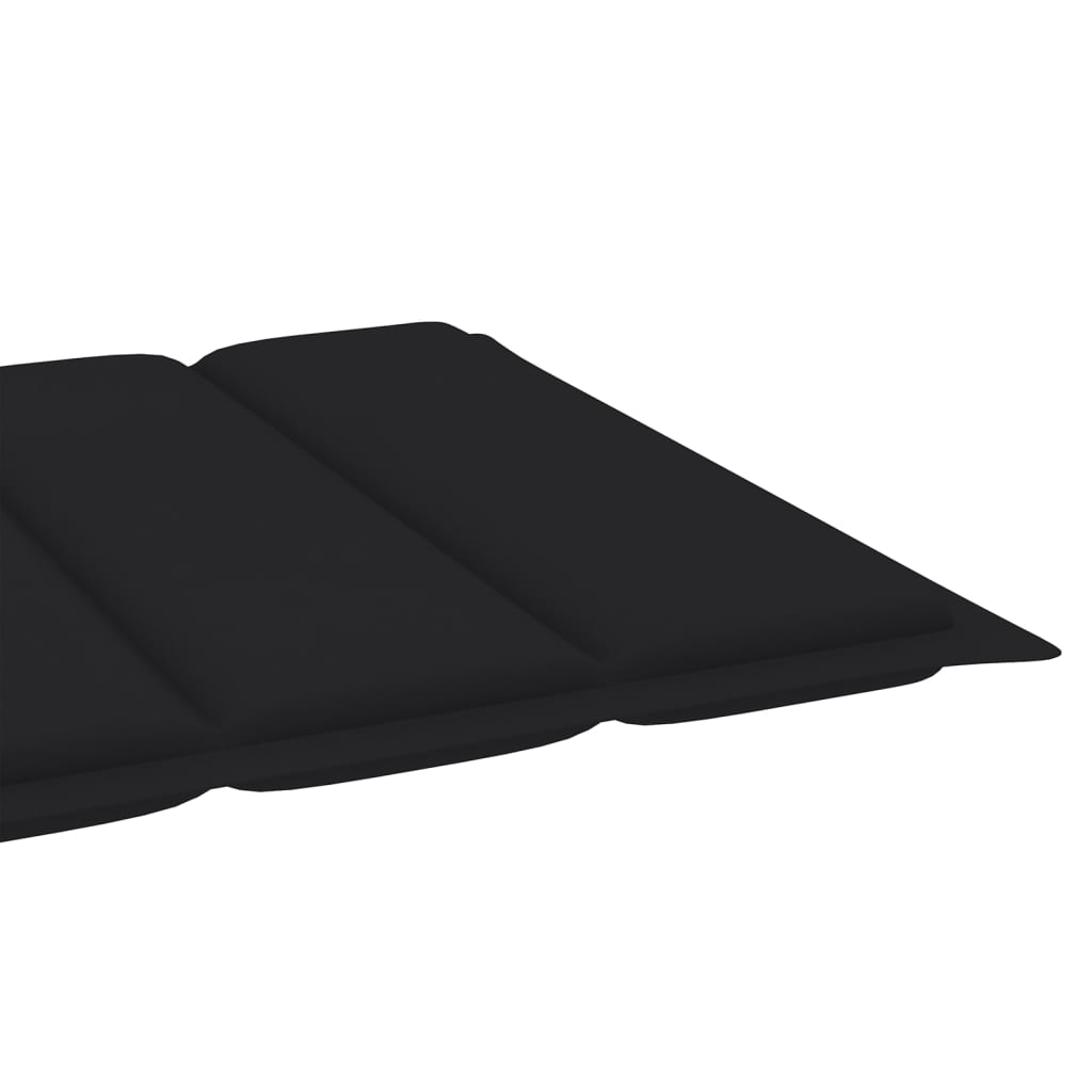 vidaXL Ležaljke za sunčanje s crnim jastukom 2 kom od masivne tikovine