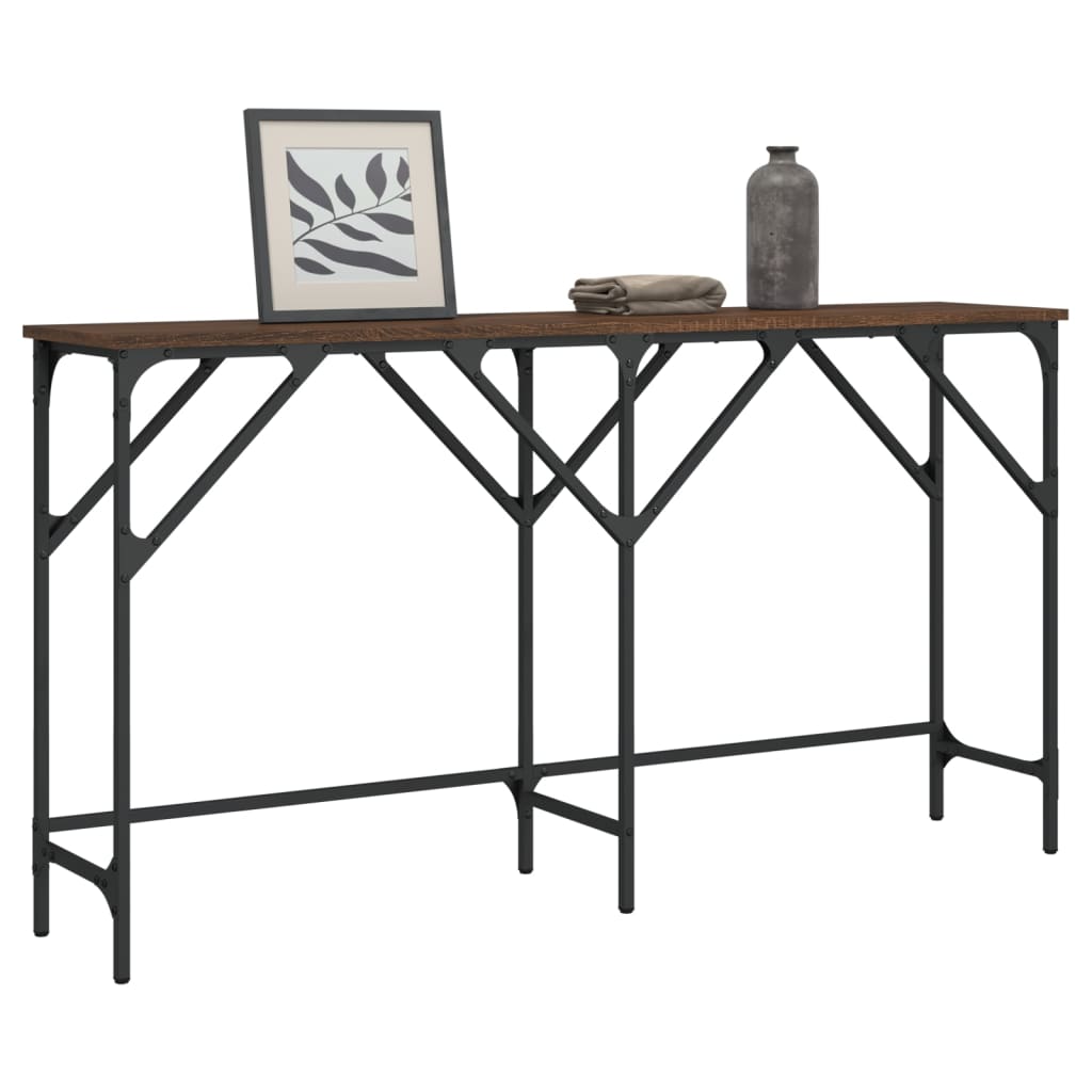 vidaXL Konzolni stol boja smeđeg hrasta 140x29x75 cm konstruirano drvo