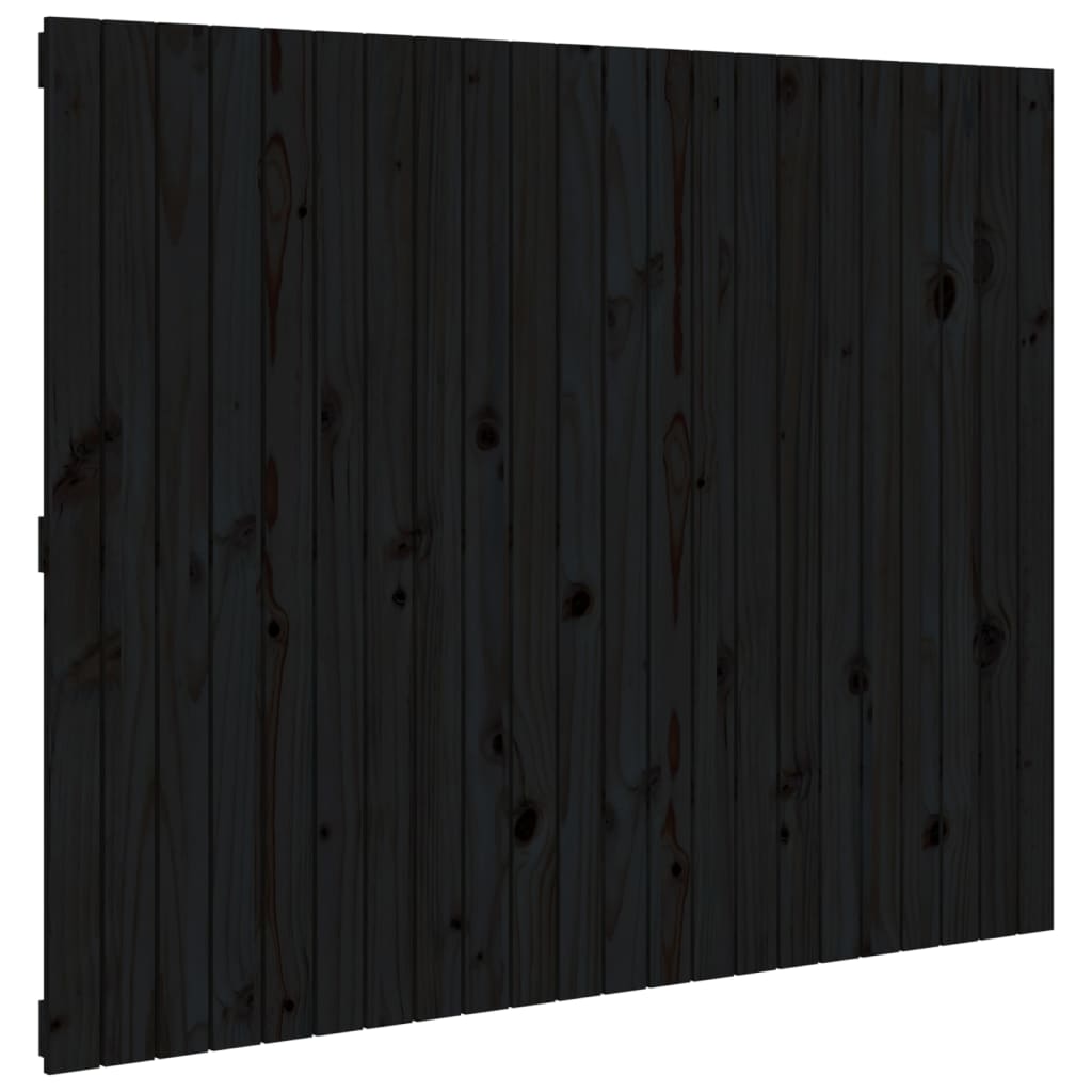 vidaXL Zidno uzglavlje crni 140x3x110 cm od masivne borovine