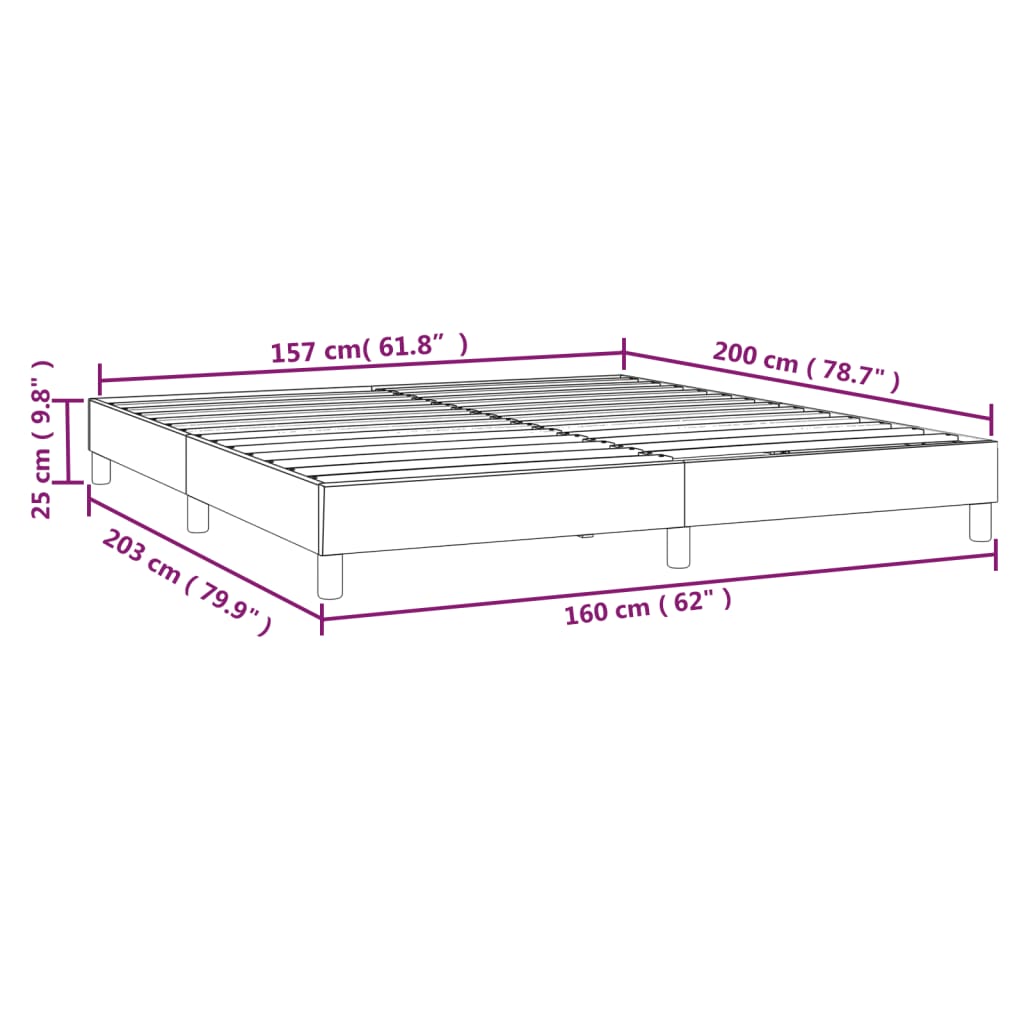 vidaXL Okvir za krevet s oprugama tamnosivi 160x200 cm baršunasti