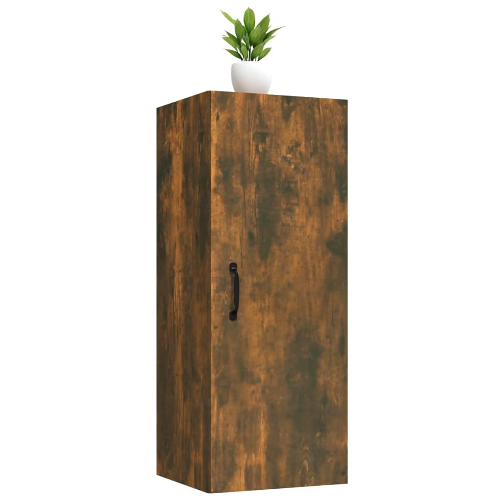 vidaXL Viseći zidni ormarić boja dimljenog hrasta 34,5x34x90 cm drveni