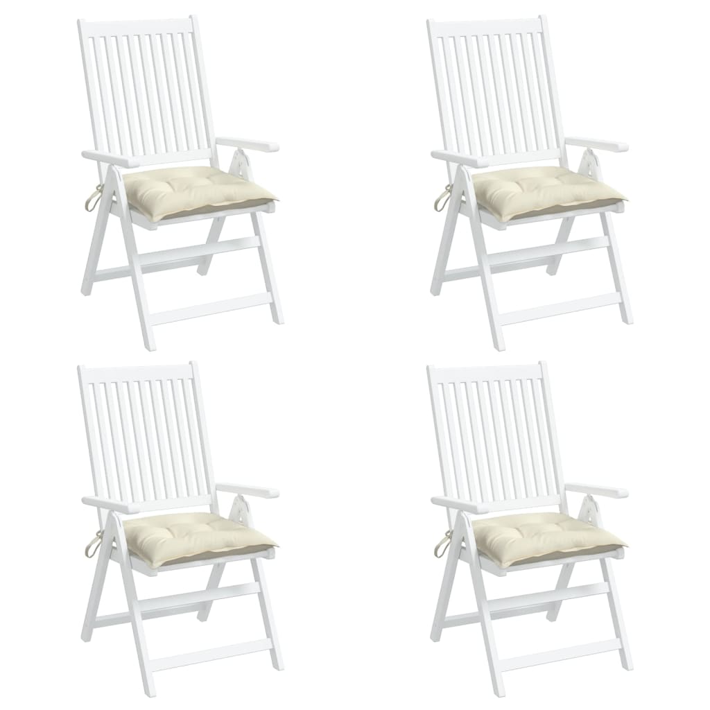 vidaXL Jastuci za stolice 4 kom krem bijeli 50x50x7 cm tkanina Oxford
