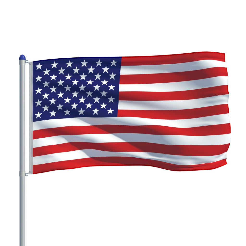 vidaXL Zastava SAD-a s aluminijskim stupom 6 m
