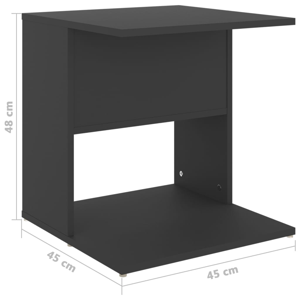 vidaXL Bočni stolić sivi 45 x 45 x 48 cm od iverice