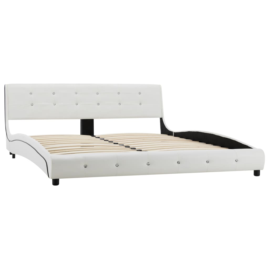vidaXL Okvir za krevet od umjetne kože bijeli 160 x 200 cm