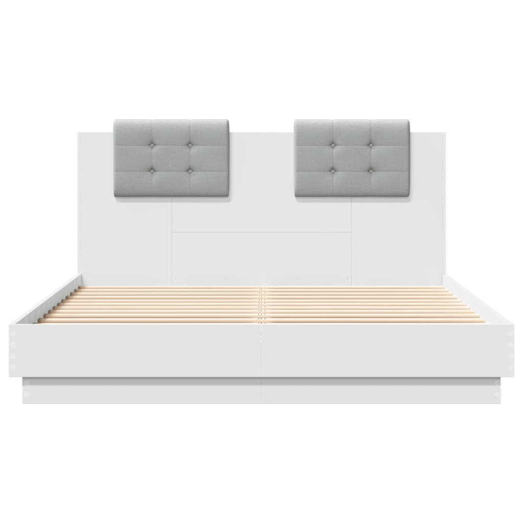 vidaXL Okvir za krevet s uzglavljem bijeli 140x200cm konstruirano drvo