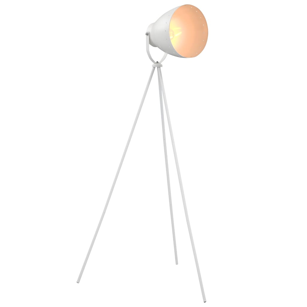 vidaXL Podna svjetiljka s tronošcem metalna bijela E27