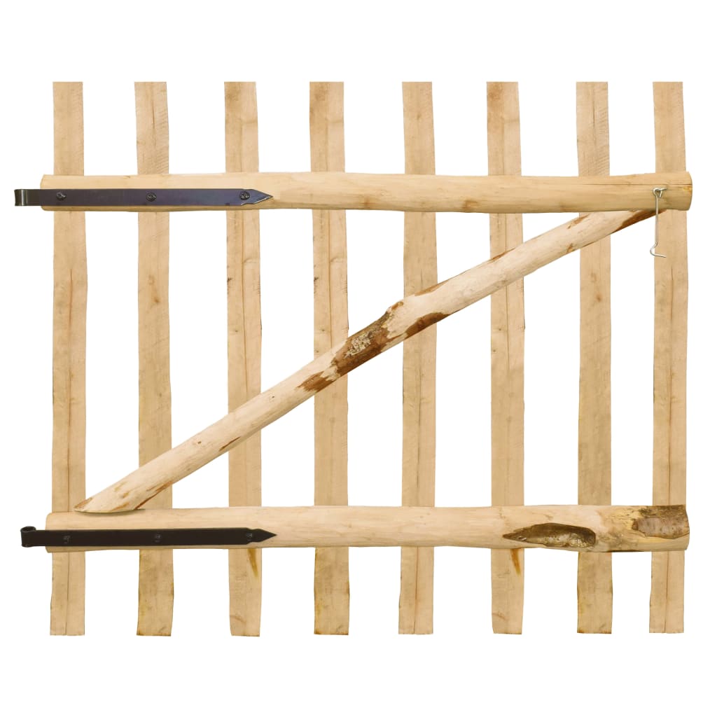 vidaXL Jednostruka vrata za ogradu od drva lješnjaka 100 x 90 cm