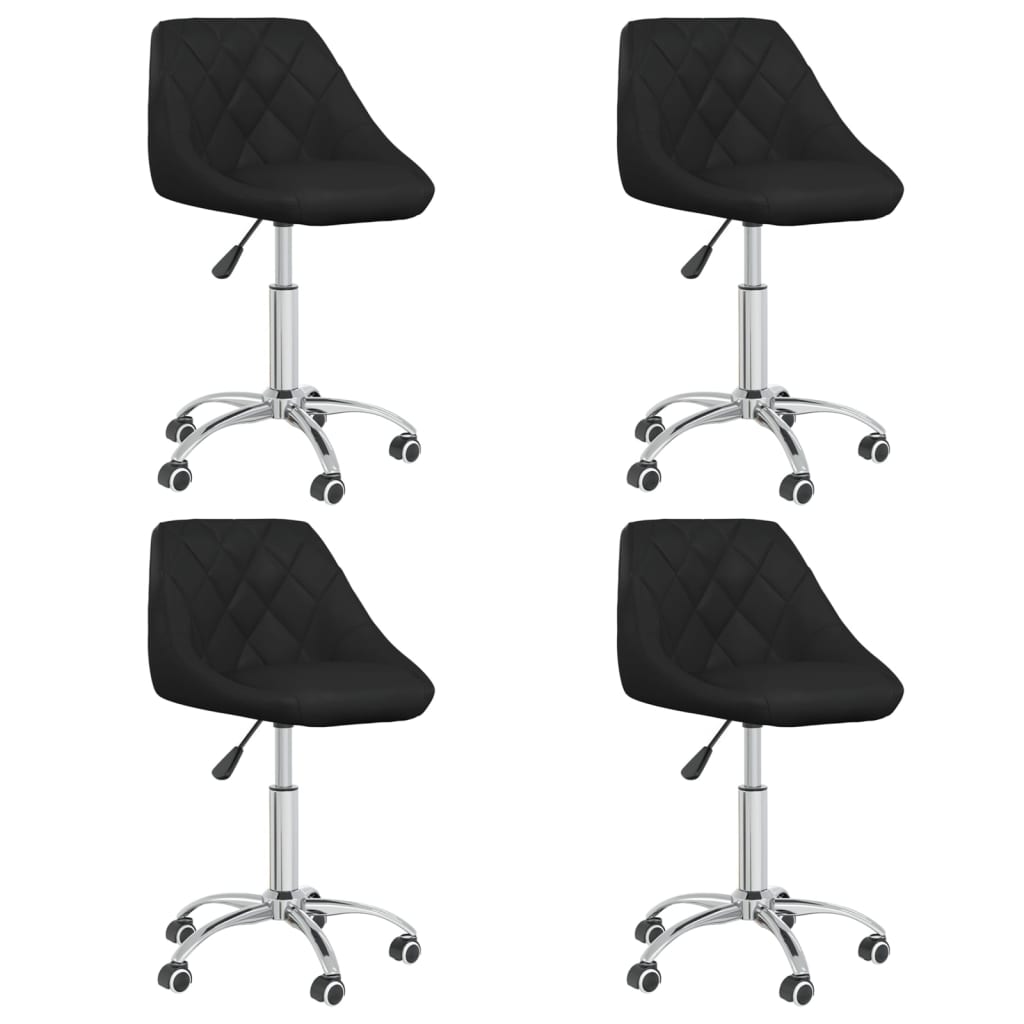 vidaXL Okretne blagovaonske stolice od umjetne kože 4 kom crne
