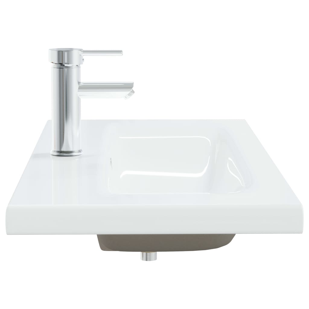 vidaXL Ugradbeni umivaonik sa slavinom 91x39x18 cm keramički bijeli