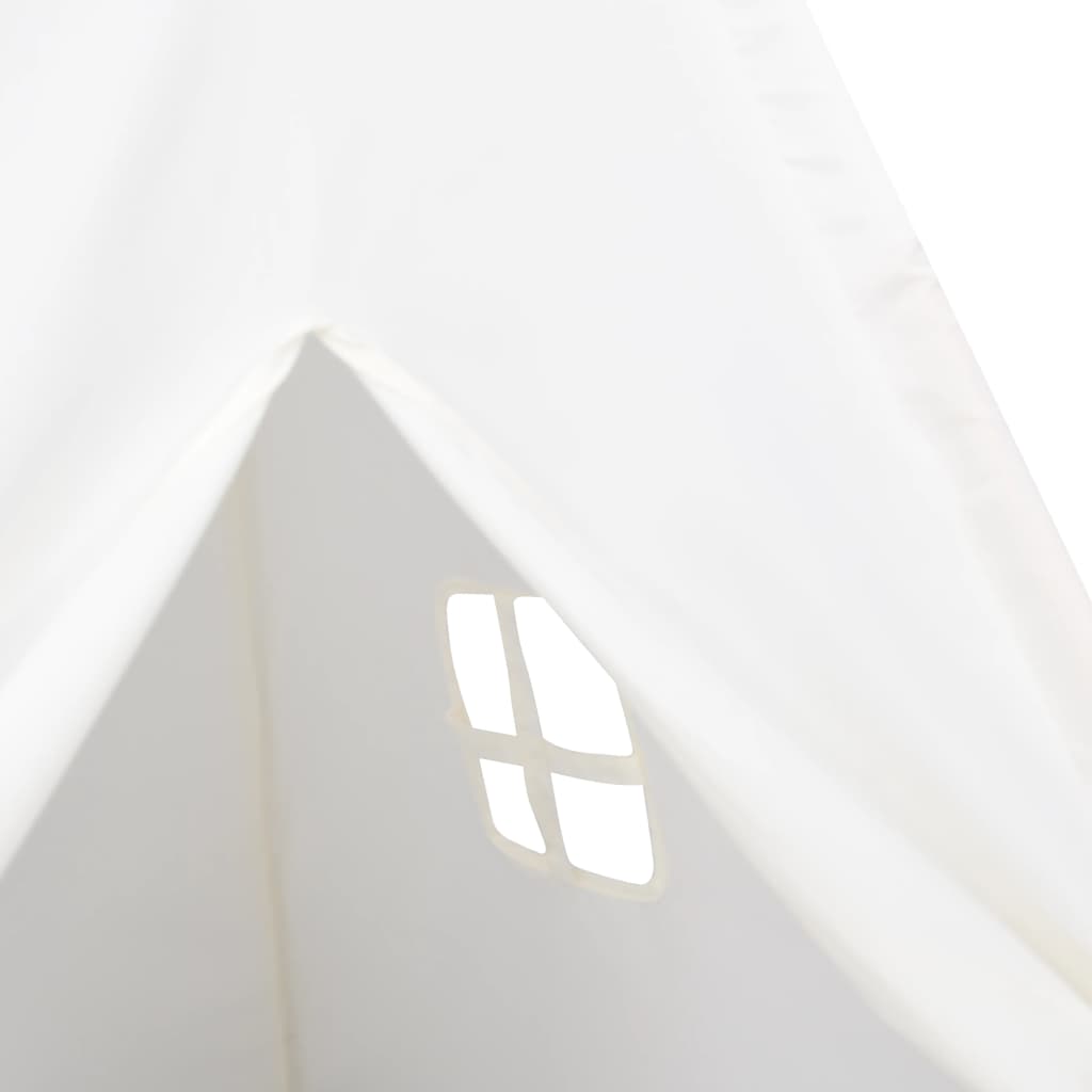 vidaXL Dječji šator tipi od breskvine kore bijeli 120 x 120 x 150 cm