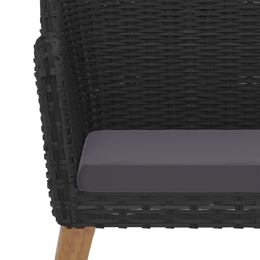vidaXL 7-dijelni vrtni blagovaonski set s jastucima crni