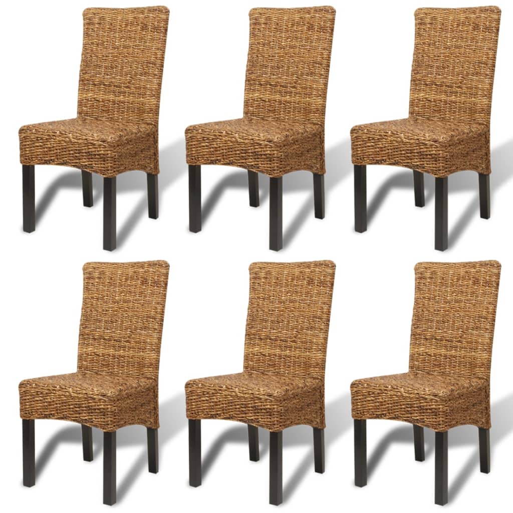 vidaXL Blagovaonske stolice od abake i masivnog drva manga 6 kom