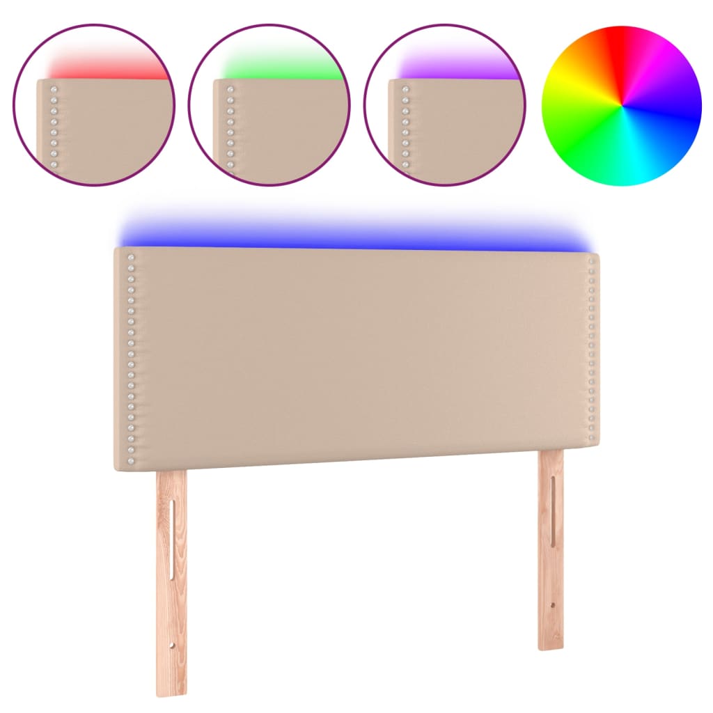 vidaXL LED uzglavlje boja cappuccina 80 x 5 x 78/88 cm od umjetne kože