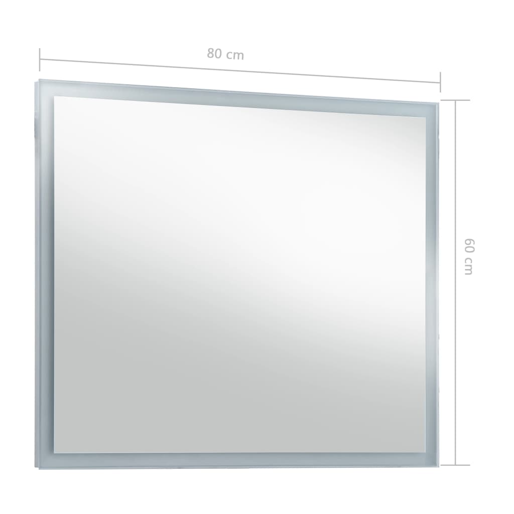 vidaXL Kupaonsko LED zidno ogledalo 80 x 60 cm