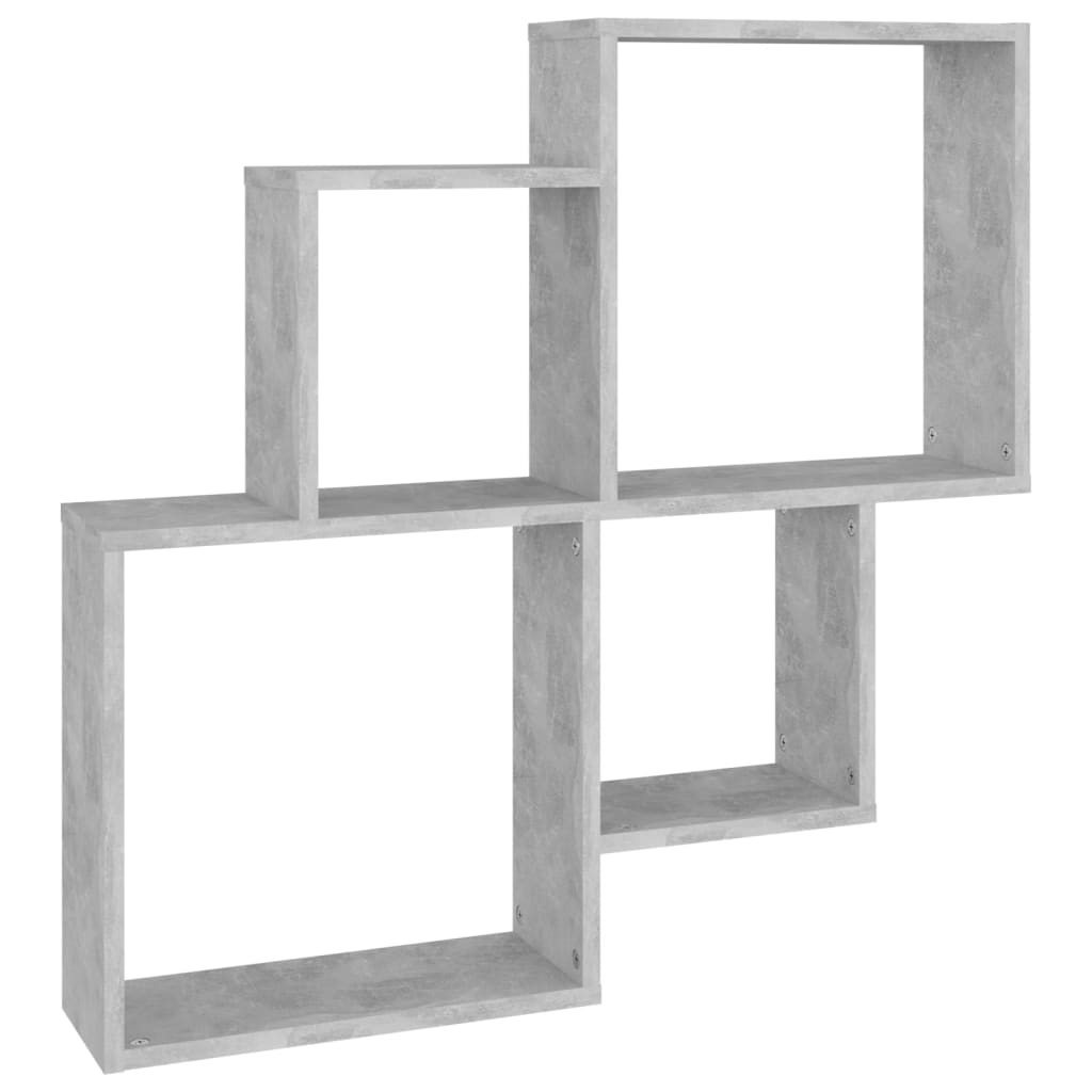 vidaXL Kockaste zidne police siva boja betona 80 x 15 x 78,5 cm drvene