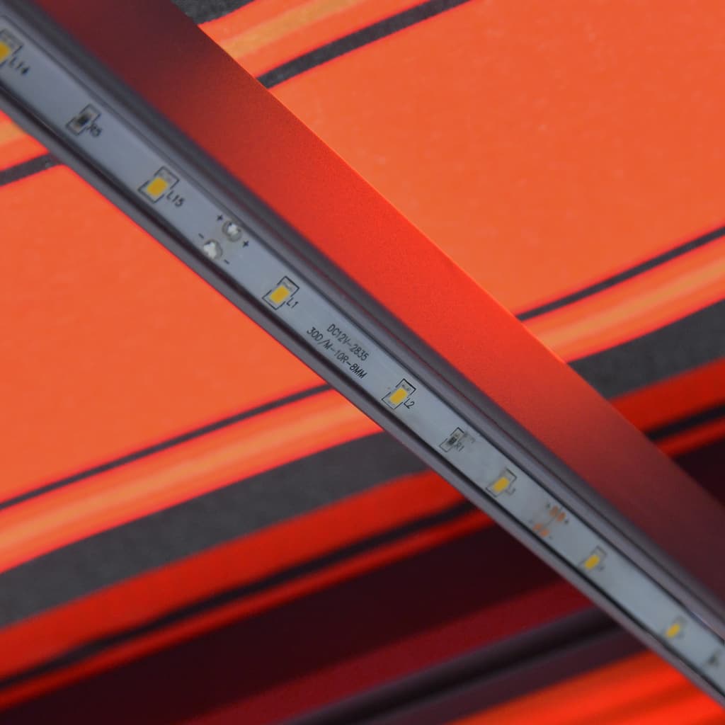 vidaXL Tenda na uvlačenje LED 350 x 250 cm narančasto-smeđa