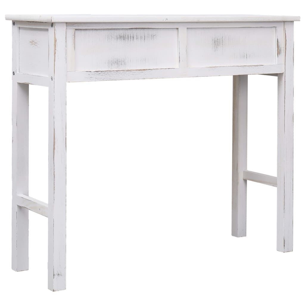 vidaXL Konzolni stol antikni bijeli 90 x 30 x 77 cm drveni